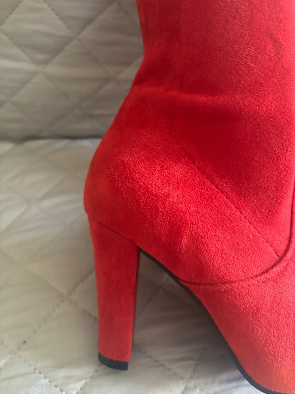 Red Suede Over-the-Knee Boots for Women
